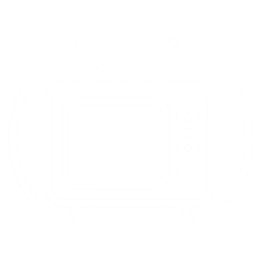 white line drawing of a television