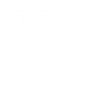 White line drawing of newspaper